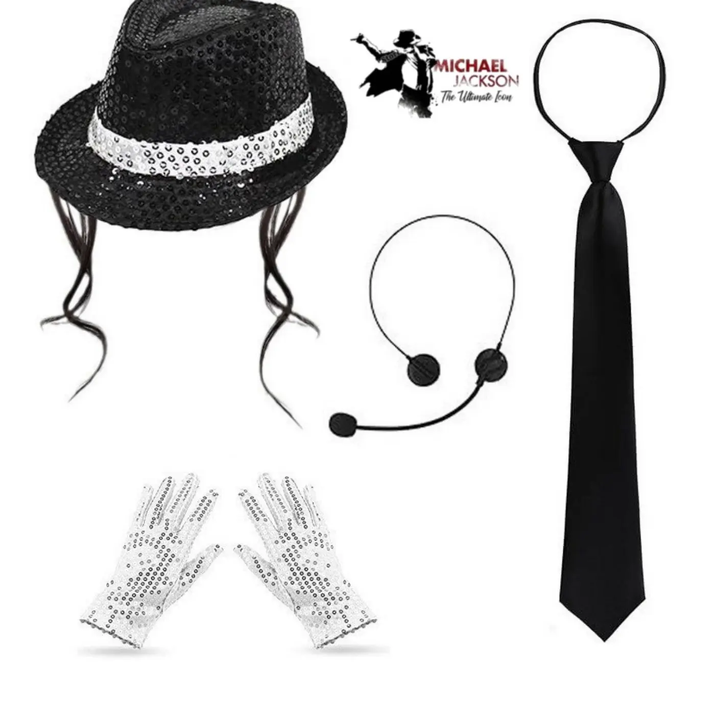 Disco Stage Performance Set,  Michael Jackson,Music King Glitter Hat Glasses Gloves, Party Accessories, Halloween, Retro, Pool, Beach, Music Festival, Nightclub, Party Props