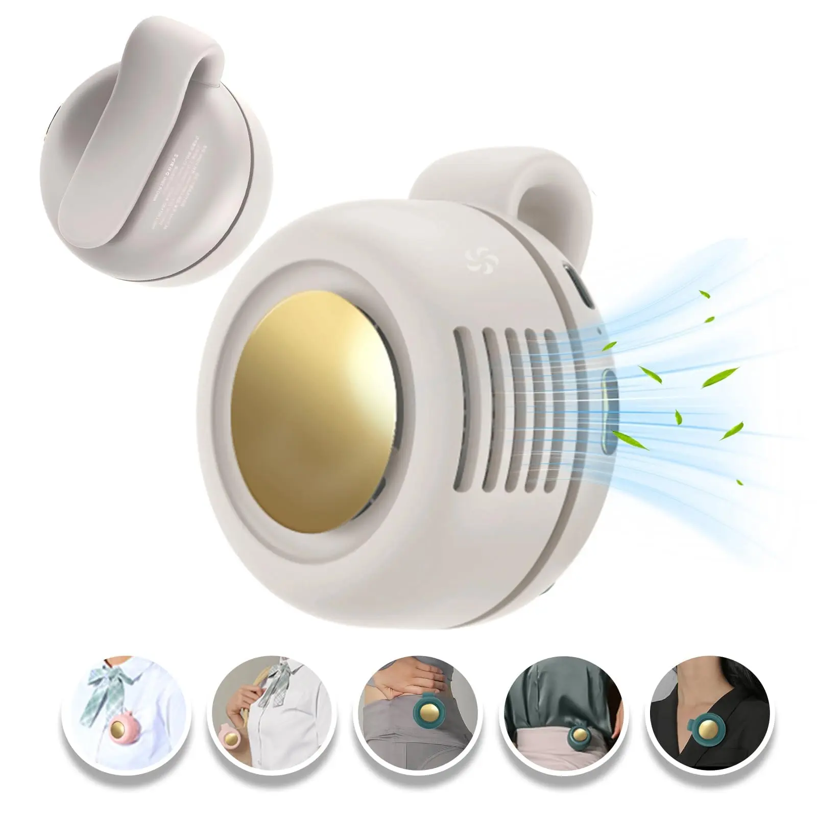 Mini Bladeless Fan. Portable, rechargeable, andsilent. Features 3 adjustable speeds, a rotatingbody, and versatile use as a handheld,waist-mounted, or phone cooling fan. Ideal foroutdoor travel,Perfect Gift