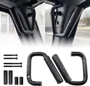 Aluminum Alloy Front Grab Handle Kit for 2007–2018 Jeep Wrangler JK/JKU (Sport/Sahara/Rubicon), Black