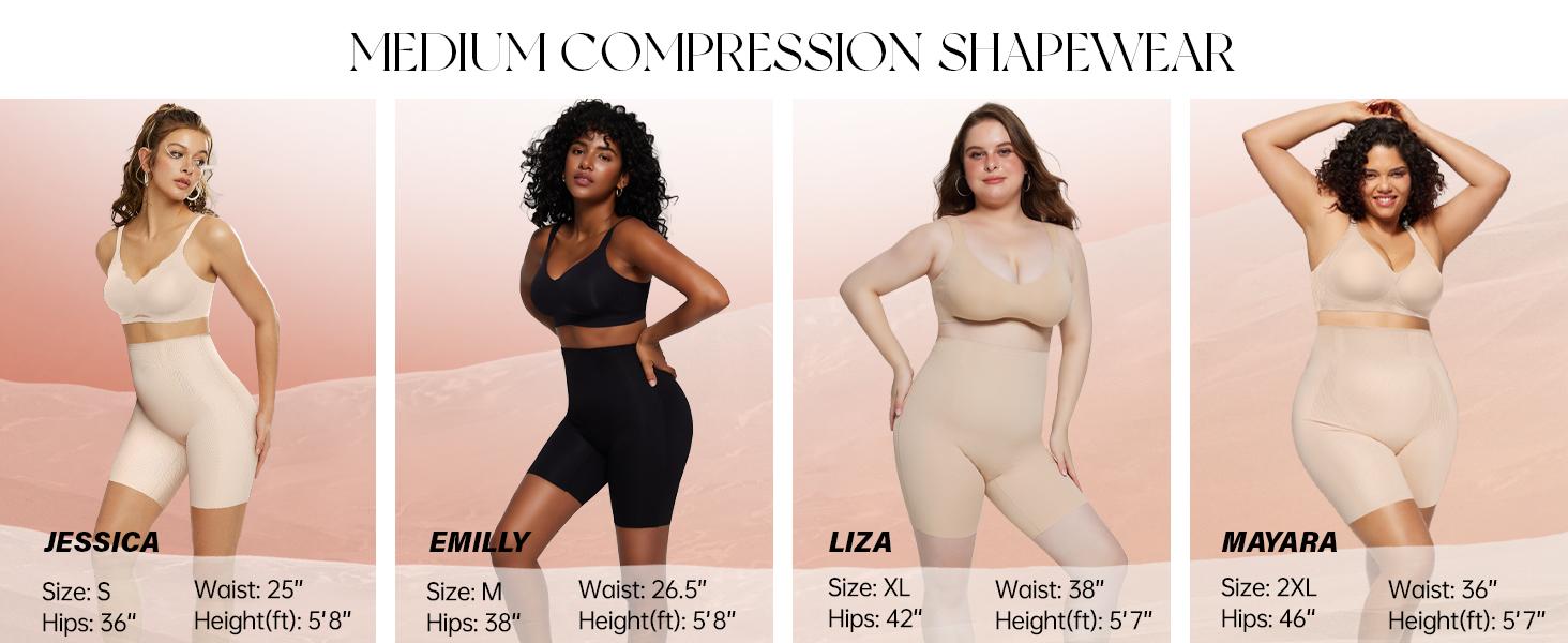 OEAK Tummy Control Shapewear Breathable Comfortable Shorts for Women Butt Lifting Body Shaper Shorts High Waisted Seamless Girdles Under Dress