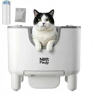 【 Limited 10: Early Bird Price + Free Gift 】NestPawly M07 Self-Cleaning Litter Box - Open-Top Automatic Cat Litter Box with Odor Control, Safety Features, and Easy Maintenance
