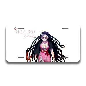 Nezuko Inspired Vanity Plate, Demon Slayer Anime Car Accessories, Gift for Fans