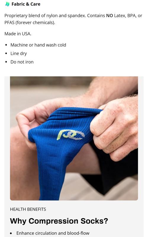 Marathon Florida Skies Knee High Compression Socks for Running, Training, Work and Recovery - Wide Calf Sizes, Graduated Compression 20-30 mmHg, Moisture Wicking, Made in USA