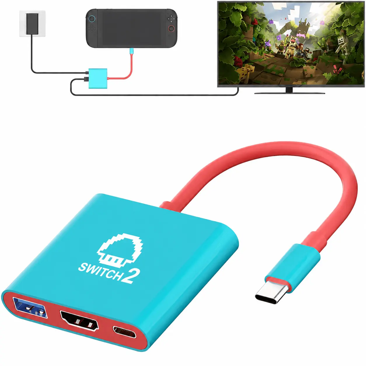 ACONEO Portable 3-in-1 Gaming Dock for Nintendo Switch 2 / Nintendo Switch / Steam Deck / ROG Ally or Gaming Console with 4K@60Hz