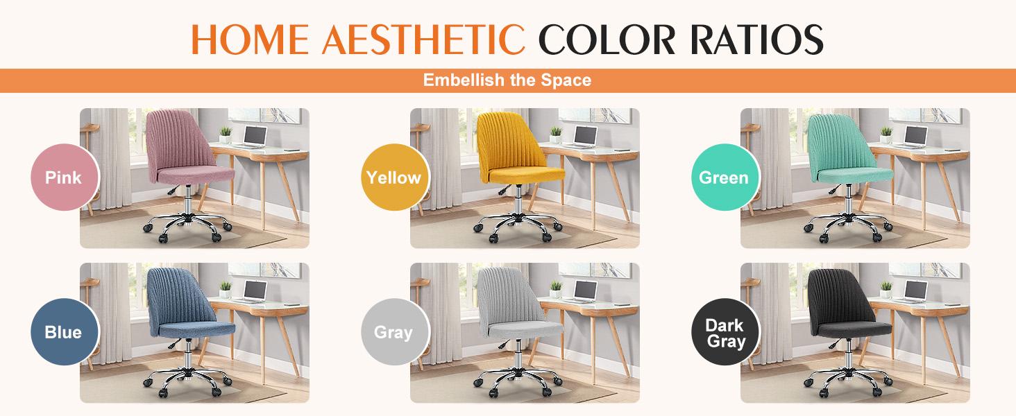 FurnishFlex Cute Desk Chair Armless Modern Fabric Home Office Desk Chairs with Wheels FurnishFlex Cute Desk Chair Armless Modern Fabric Home Office Desk Chairs with Wheels