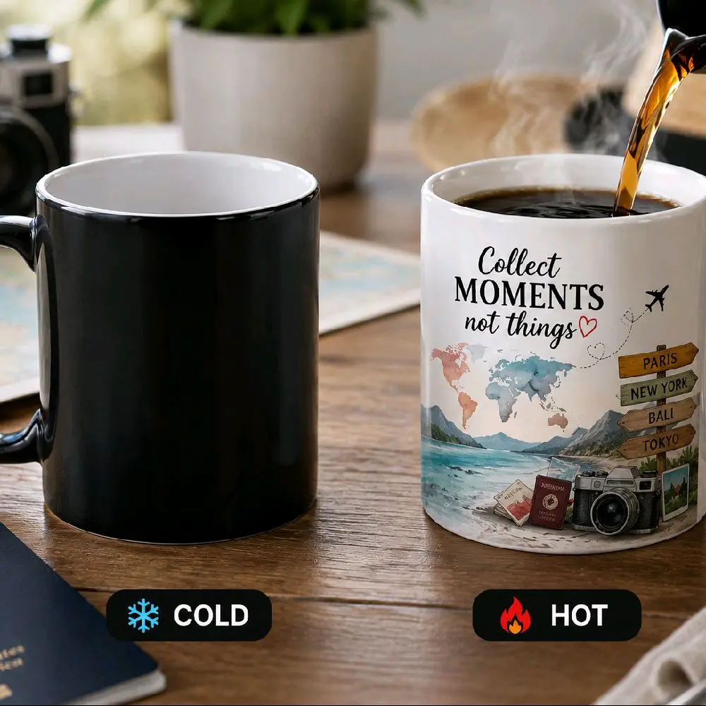 11oz Magic Color-Changing Mug, Custom Heat-Reveal Coffee Cup, Personalized Sublimation Mug