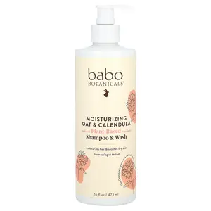 Babo Botanicals Moisturizing Shampoo & Wash, Oat & Calendula, 16 fl oz (473 ml)