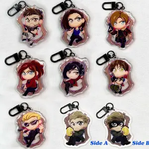 9 Ops RESIDENT Evil  Acrylic Keychain, Chris Redfield, Leon S Kennedy & RE Characters Acrylic Bag Charm Gifts for Fans