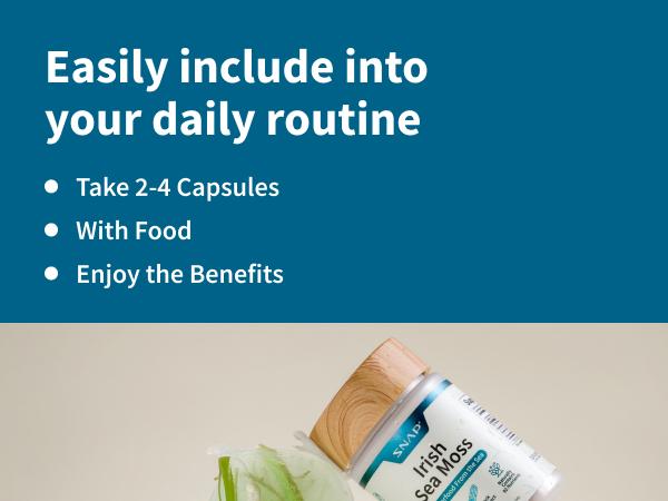 Snap Supplements - Irish Sea Moss - Sea Moss Supplement For Immunity, Digestion, Energy & Skin Tone Support - Natural Sea Moss Capsules