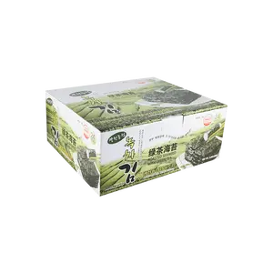 NONGHYUP Korean Roasted Seaweed Snacks - Green Tea Flavor, Instant Rice Wraps, 4g x 24 Packs