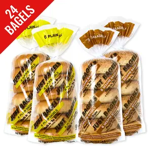Just Bagels 12 Plain and 12 Sesame Bagels; Non-GMO 24 Authentic New York Style Bagels