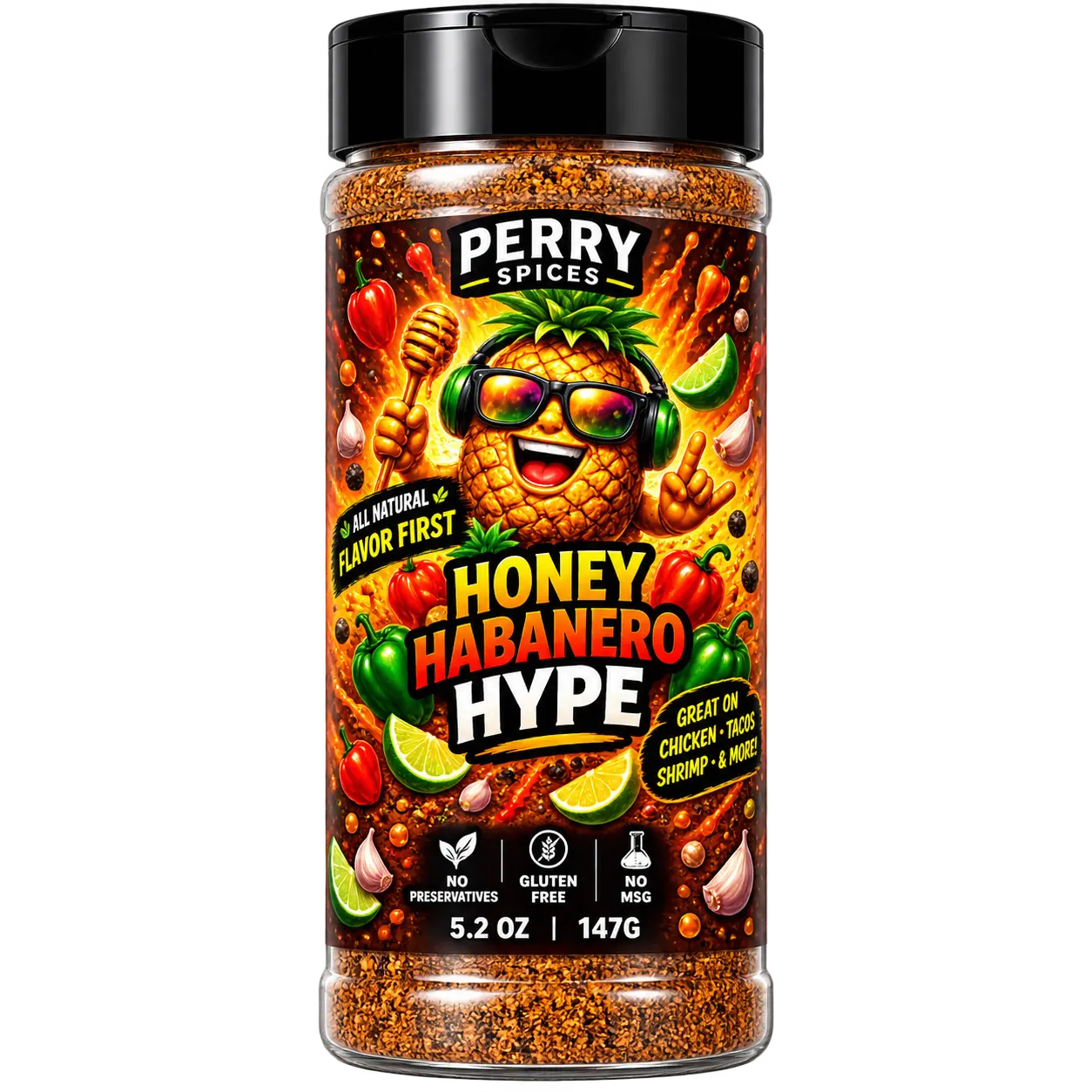 Honey Habanero Hype All-Natural Sweet & Spicy Habanero Seasoning | Perry Spices