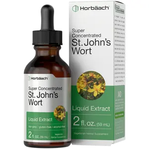 Horbäach St Johns Wort Tincture | 2 Fl Oz | Alcohol Free | Vegetarian Liquid Extract | Non-GMO, Gluten Free Supplement