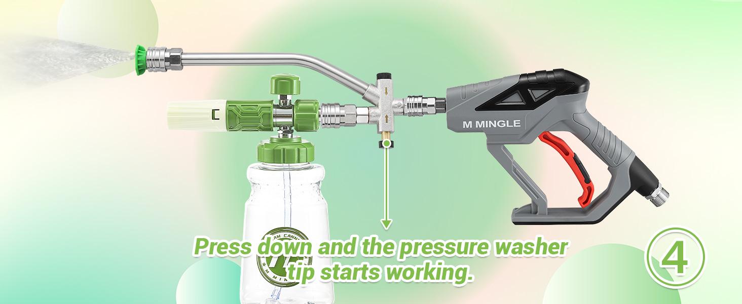 M MINGLE Foam Cannon for Pressure Washer with Dual-Connector Tool, Dual Lance Pressure Washer Wand for Adjustable Snow Foam, M22 and 1/4" Quick Connect, 5 Pressure Washer Nozzle Tips, ChristmasGift M MINGLE Foam Cannon for Pressure Washer with Dual-Connector Tool, Dual Lance Pressure Washer Wand for Adjustable Snow Foam, M22 and 1/4" Quick Connect, 5 Pressure Washer Nozzle Tips, ChristmasGift