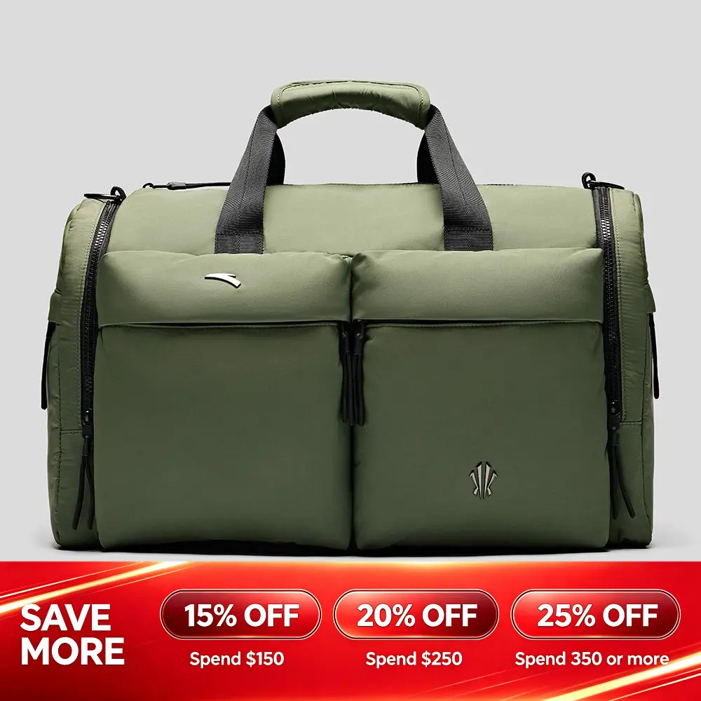 ANTA KAI Duffle Bag Travel Duffels Sports Big Large Space Green Black Easy to use