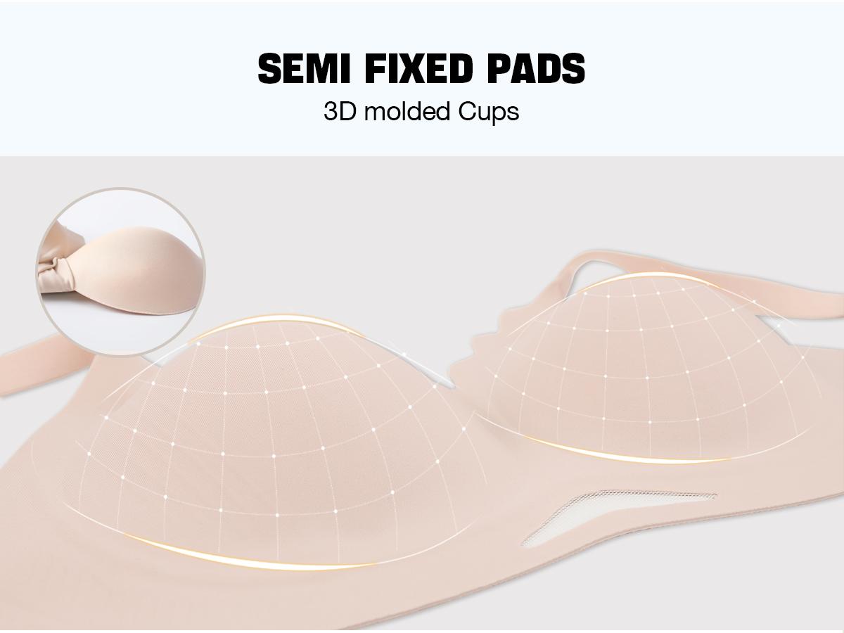 OEAK Womens Wireless Jelly Bras Scalloped Push Up Bralettes No Underwire Supportive Tshirt Bra Seamless Comfortable Everyday Bras