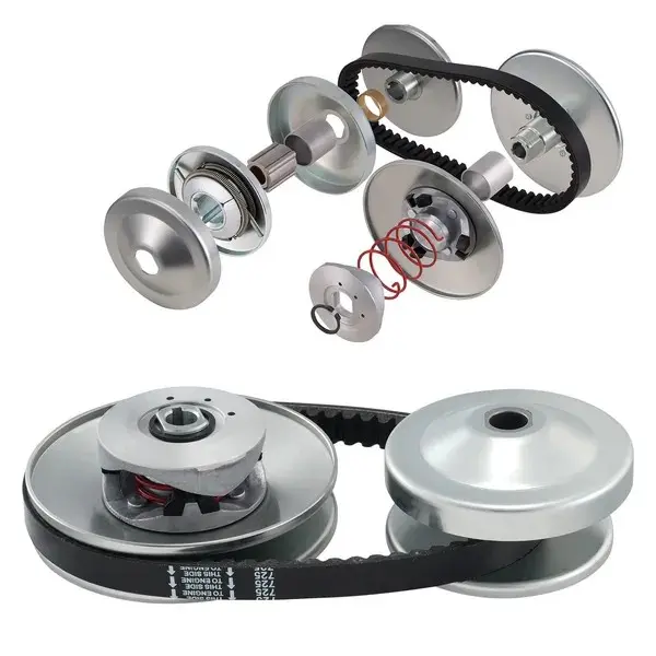 30 Series Asymmetrical Iron-Aluminum Go-Kart Torque Converter Kit, 3/4" Clutch with 12.80 In. * 8.86 In. * 5.04 In.. Driver Pulley & Drive Belt, Fits 2-8 HP Small Engines, Replaces Comet 219552 Manco 5957 Yerf Dog Q43201W, Compatible with American-Metric