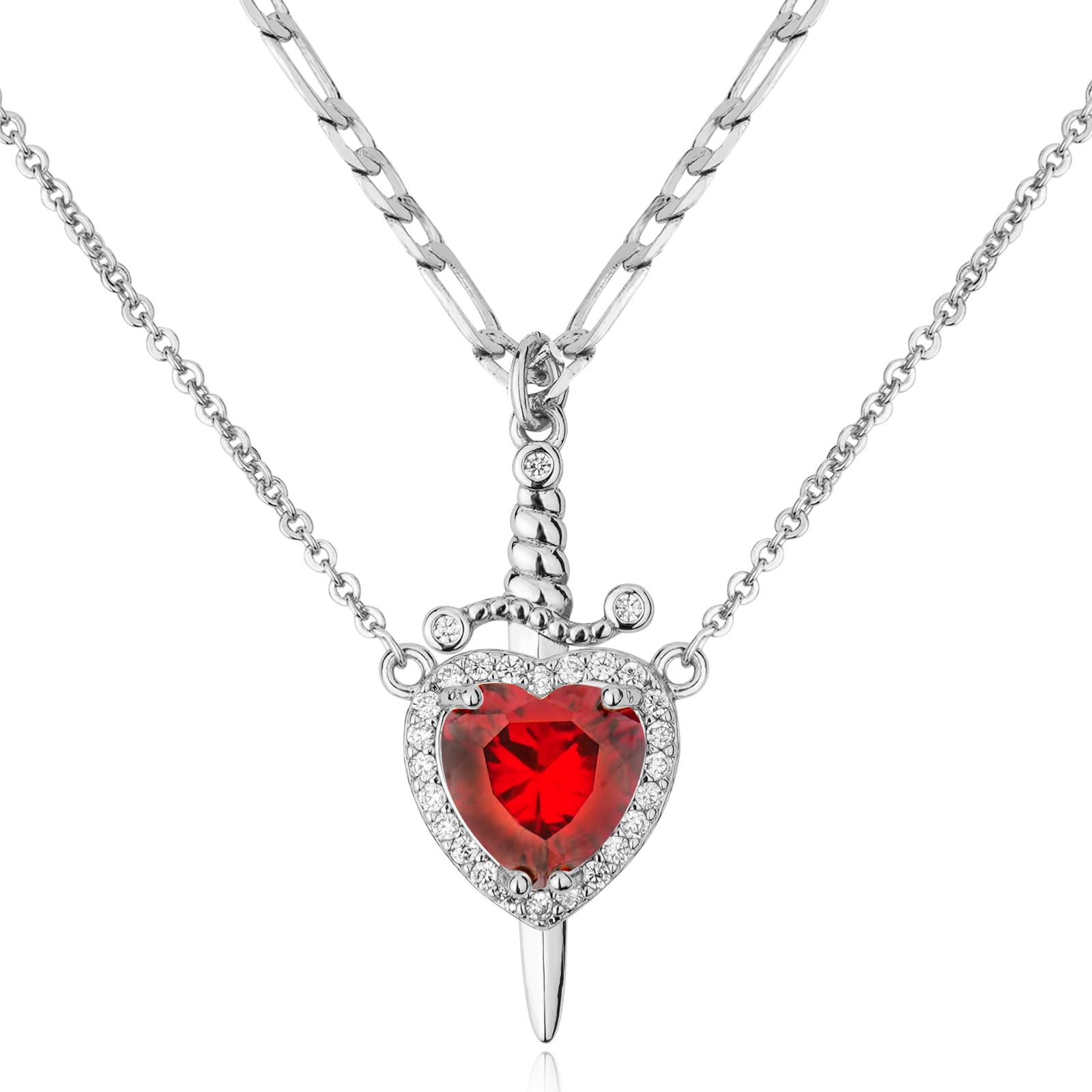 MEIITRUE Shared Bond Heart & Sword Necklace Set. Keep One Share One, 14K Gold Plated CZ Pendant Jewelry Gift for Best Friends Sisters Couples & Loved Ones MEIITRUE Shared Bond Heart & Sword Necklace Set. Keep One Share One, 14K Gold Plated CZ Pendant Jewelry Gift for Best Friends Sisters Couples & Loved Ones