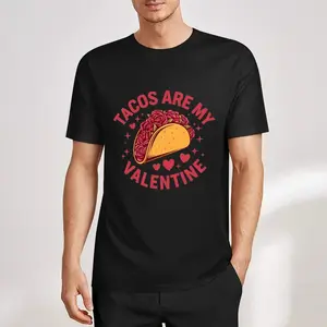 Tacos Are My Valentine Graphic T-Shirt – Funny Valentine’s Day Tee for Taco Lovers & Foodies Unisex Fit Soft Comfortable Fabric TikTok Ready