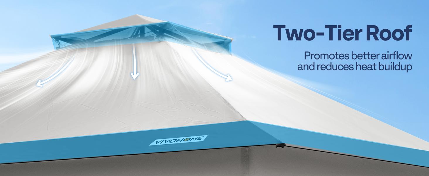 VIVOHOME 13 x 13 FT Pop Up Canopy Tent One Push Setup Outdoor Portable Shelter Tent Heavy Duty with Wheel Carry Bag and 4 Sandbags, 169 Square Feet of Shade