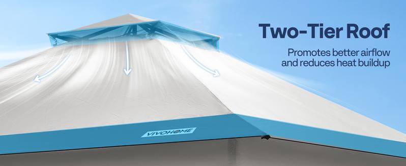 VIVOHOME 13 x 13 FT Pop Up Canopy Tent One Push Setup Outdoor Portable Shelter Tent Heavy Duty with Wheel Carry Bag and 4 Sandbags, 169 Square Feet of Shade VIVOHOME 13 x 13 FT Pop Up Canopy Tent One Push Setup Outdoor Portable Shelter Tent Heavy Duty with Wheel Carry Bag and 4 Sandbags, 169 Square Feet of Shade