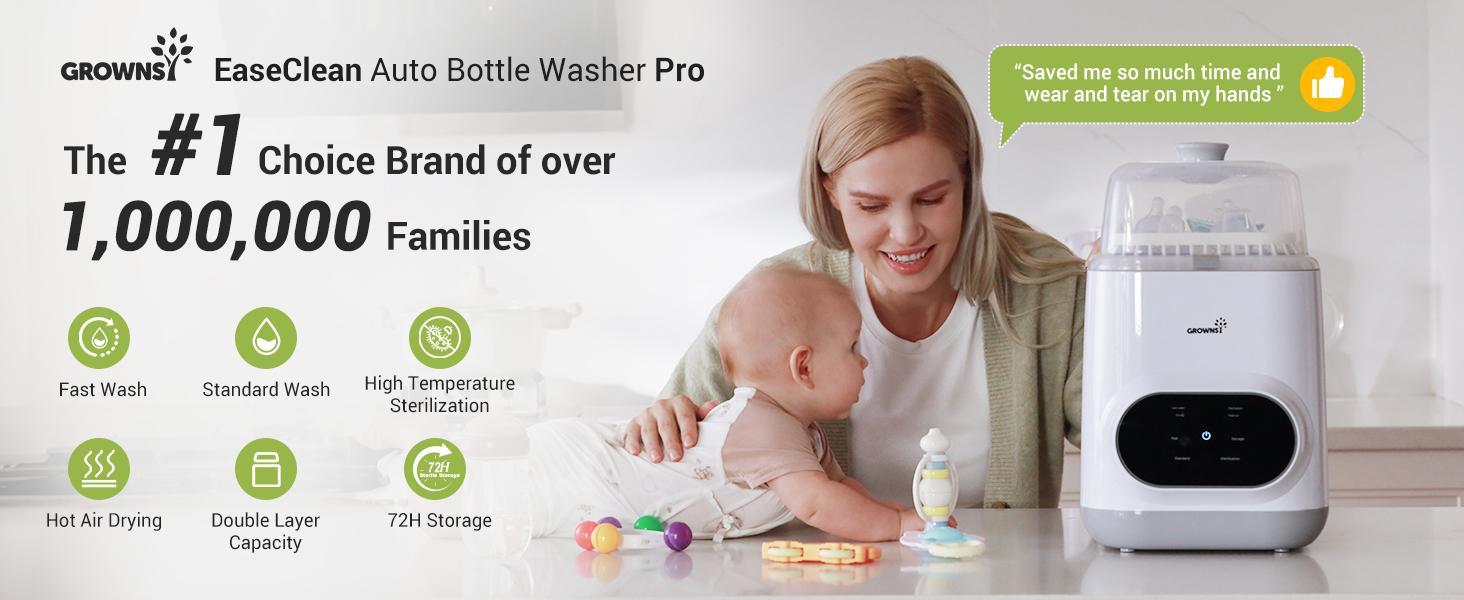 Grownsy Bottle Washer Pro, All-in-One Bottle Washer for Pump Parts,Baby Essentials,Baby Toys-Time Saving, 2025 new