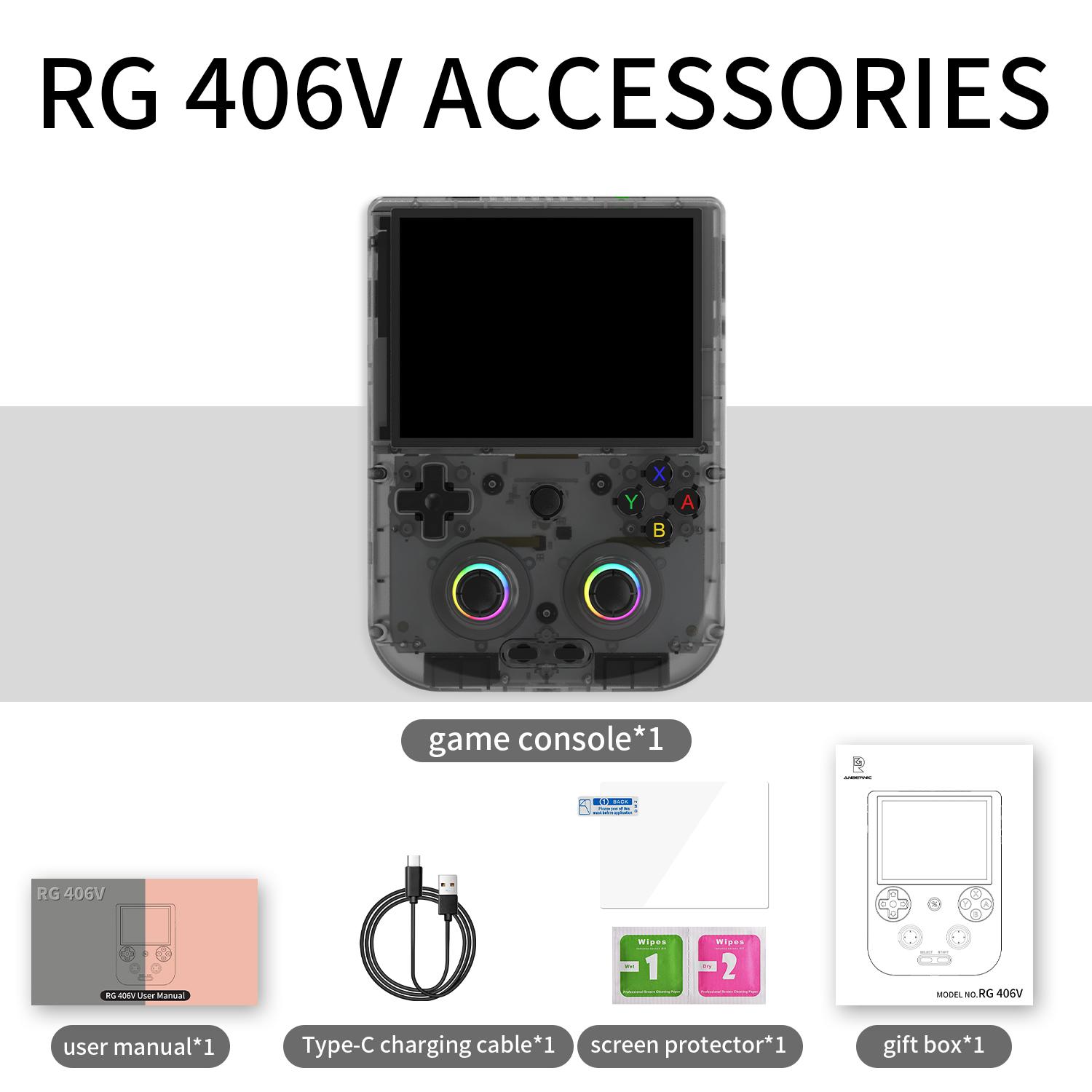 ANBERNIC RG406V Handheld Game Console 4-inch IPS Multi-touch Screen RG 406V Retro Game Console Android 13 Unisoc T820 64-bit Game Player 5500mAh RGB lighting Retro Gaming Protection