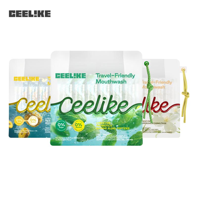 CEELIKE Mouthwash Value Set, Large Capacity, Travel-Friendly
