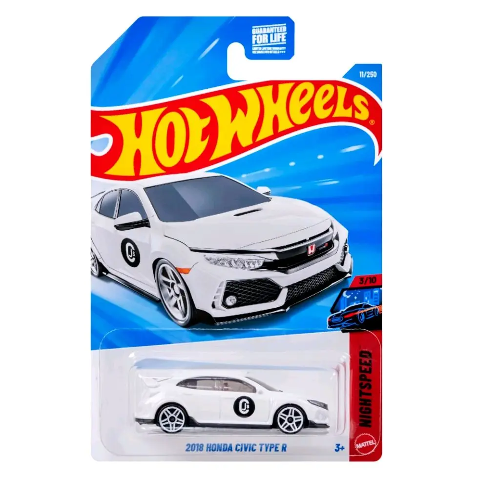 Hot Wheels White Honda Civic Type R Diecast Model Car - CJS Night Speed 2026 Collector Item, Must-Have for Model Cars Enthusiasts, Toy Car Enthusiasts