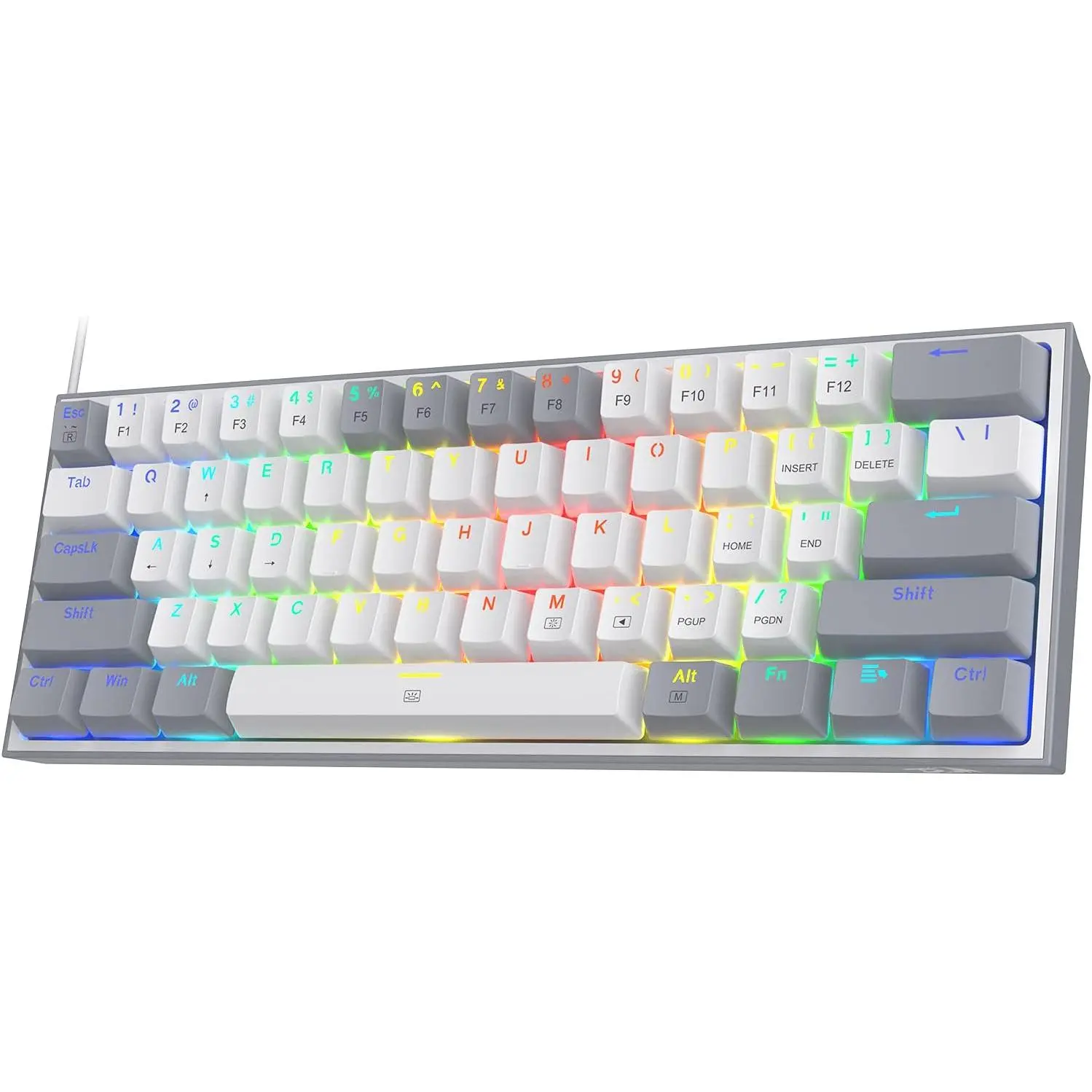 Redragon K617 Fizz 60% Wired RGB Gaming Keyboard, 61 Keys Hot-Swap Compact Mechanical Keyboard, Linear Red Switch, Pro Driver/Software Supported,summerwins,back to school,back to school shopping,back to school,back to school haul