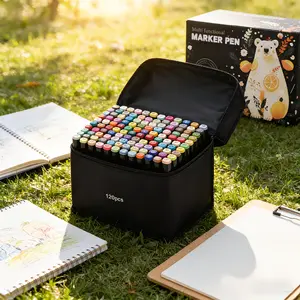 120/168 Color Marker Pen with Base And Marker Pen Special Book, Suitable for Various Surface Graffiti, School Painting Tools, Art Supplies, School Stationery, Travel And Learning Graffiti Painting Set