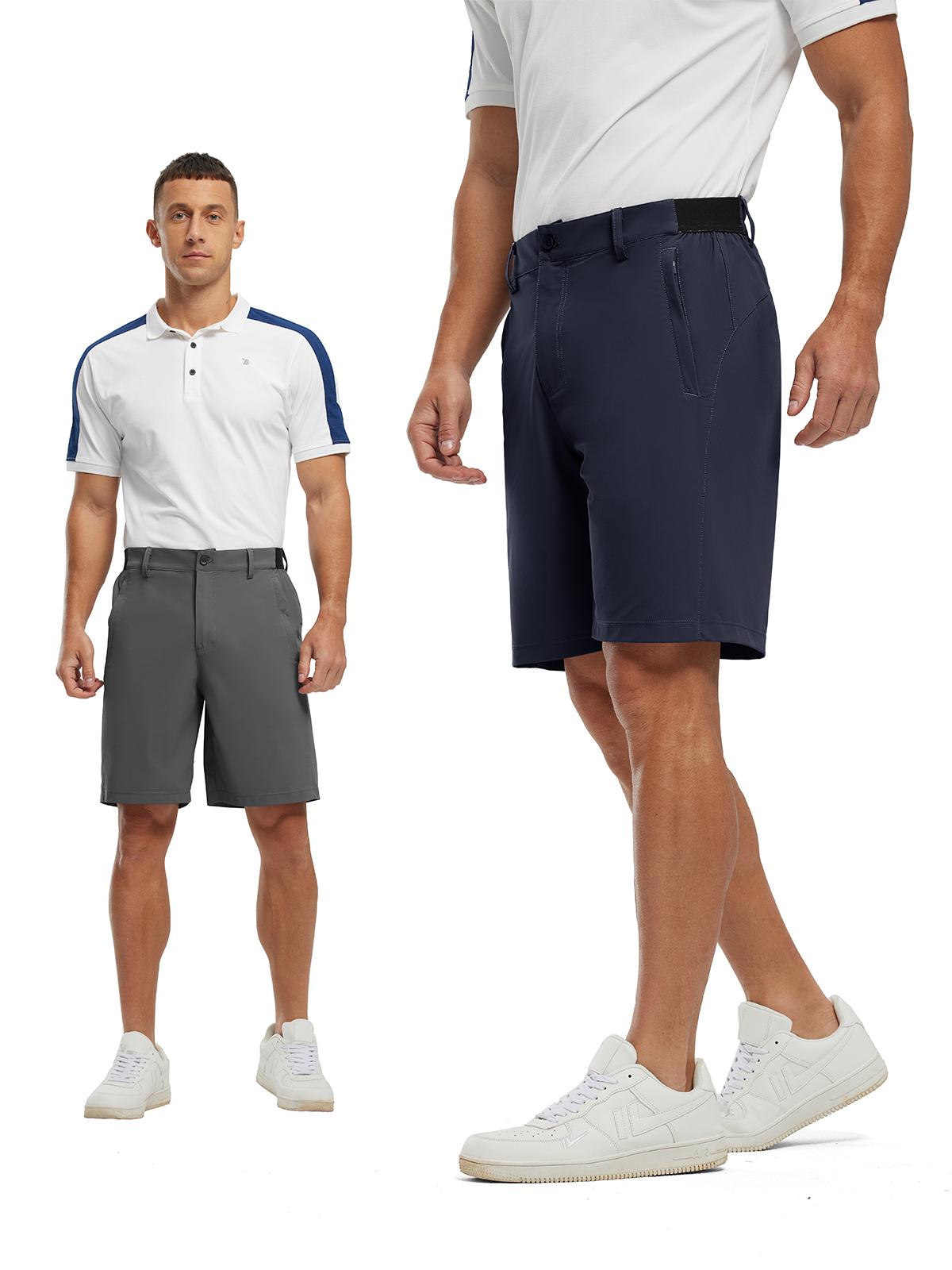 2 PACK GOPUNE Men's 9'' Golf Work Shorts Stretch Waistband Quick-Dry Fit Hiking Casual Business Dress Athletic Mens  Lightweight Pants 3 Pockets Summer fashion style 【Plus Size,32-46】#NovaTopFinds