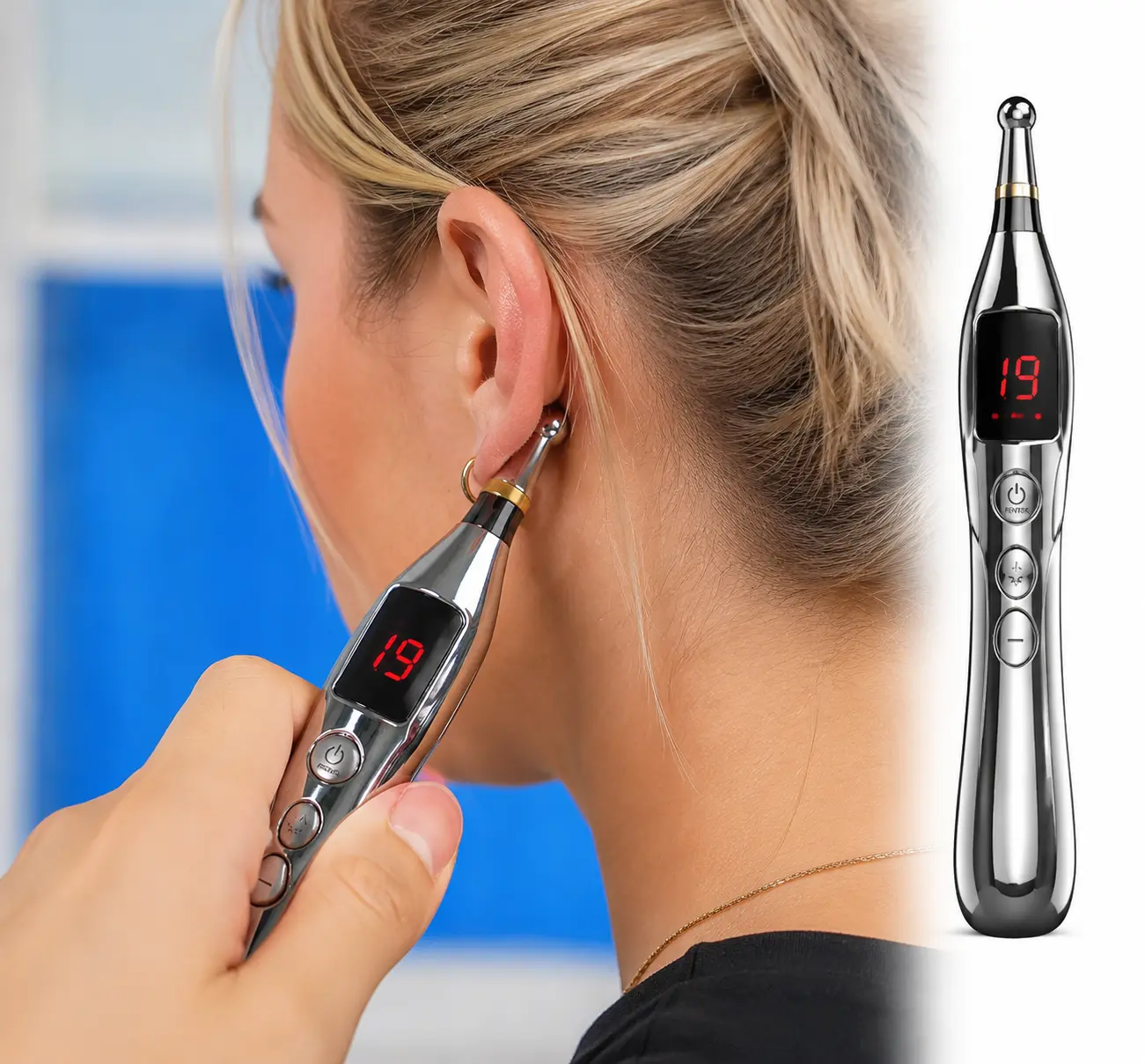 Rechargeable Smart Meridian Pen with 5 Heads – Auto Point Detection Therapy Device- Rechargeable Smart Meridian Pen with 5 Interchangeable Heads, Auto Point Location, Cordless 2-Hour Therapy for Neck, Shoulder, Waist,