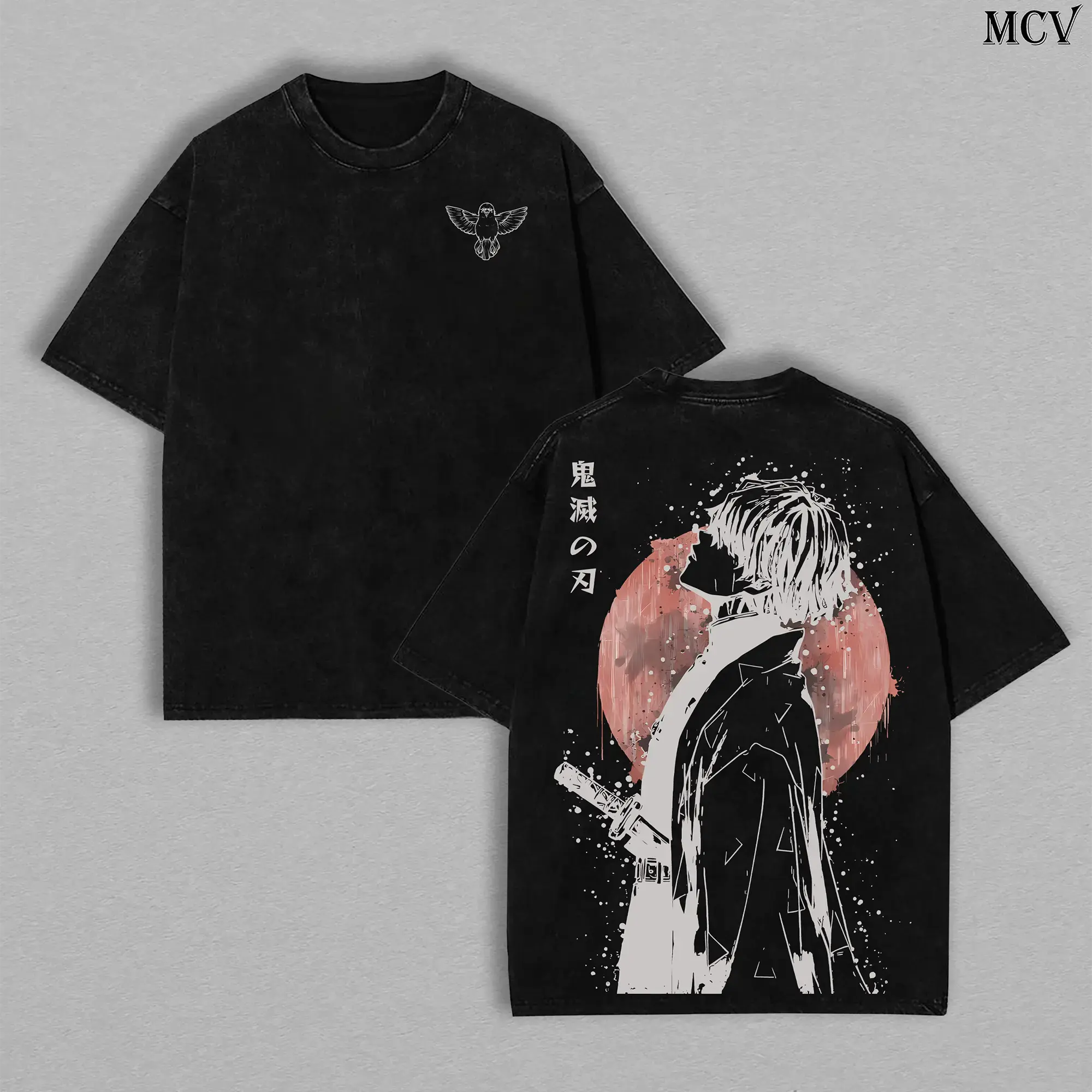 Retro Vintage Limited Zenitsu Agatsuma Demon Slayer Anime Double Printed Washed Tee Unisex Oversize Anime Manga Washed Lightweight Cotton T-Shirt Gift For Anime Fan Casual Style Tshirt