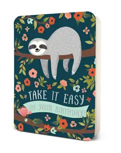 Sloth Birthday Deluxe Greeting Card