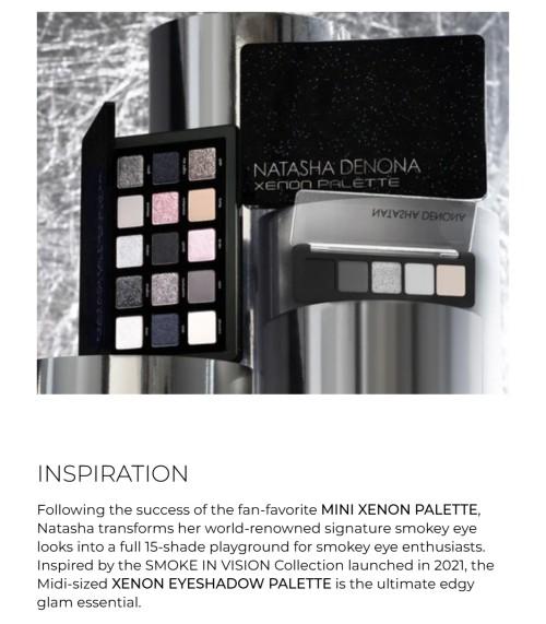 Natasha Denona Xenon Eyeshadow Palette - 15 Multi-Dimensional Shades for Makeup & Cosmetic Use - Glitter Glam White Smokey Versatile Hues Vivid Grays