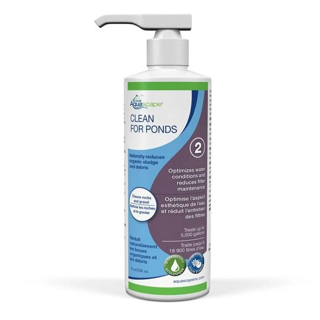 Aquascape 96061 Pond Cleaner 8 oz Bacteria Mix - Easy Pump Cap, Cleans Between Rocks & Gravel, Optimizes Water Conditions, Reduces Filter Maintenance, Safe for Fish & Plants (Pet Supplies, Fish & Aquatic Water Treatment)
