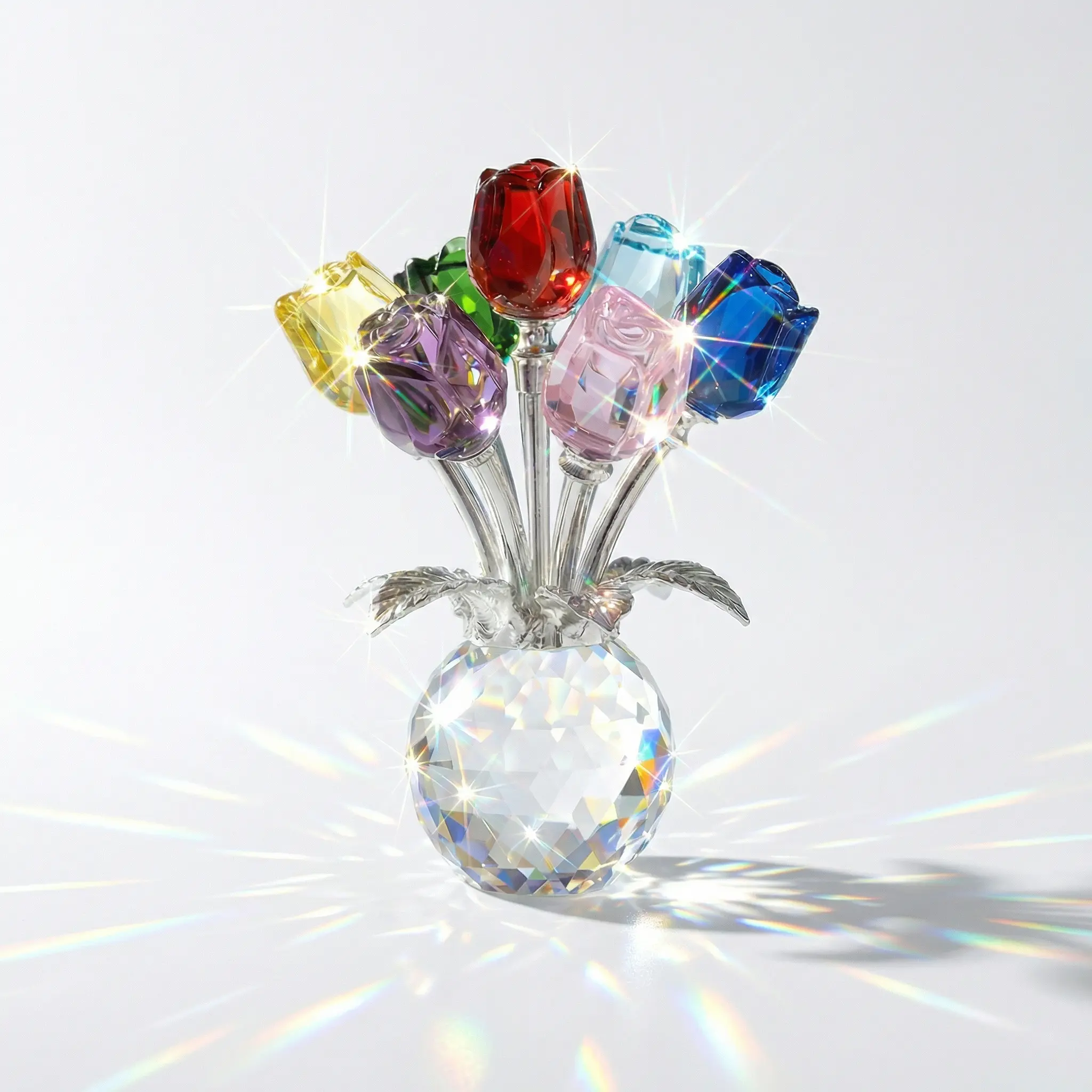 Handmade K9 Crystal Flowers | Gifts for Women Wife GF Daughter | Whimsical Room Decor Decoration Decorative