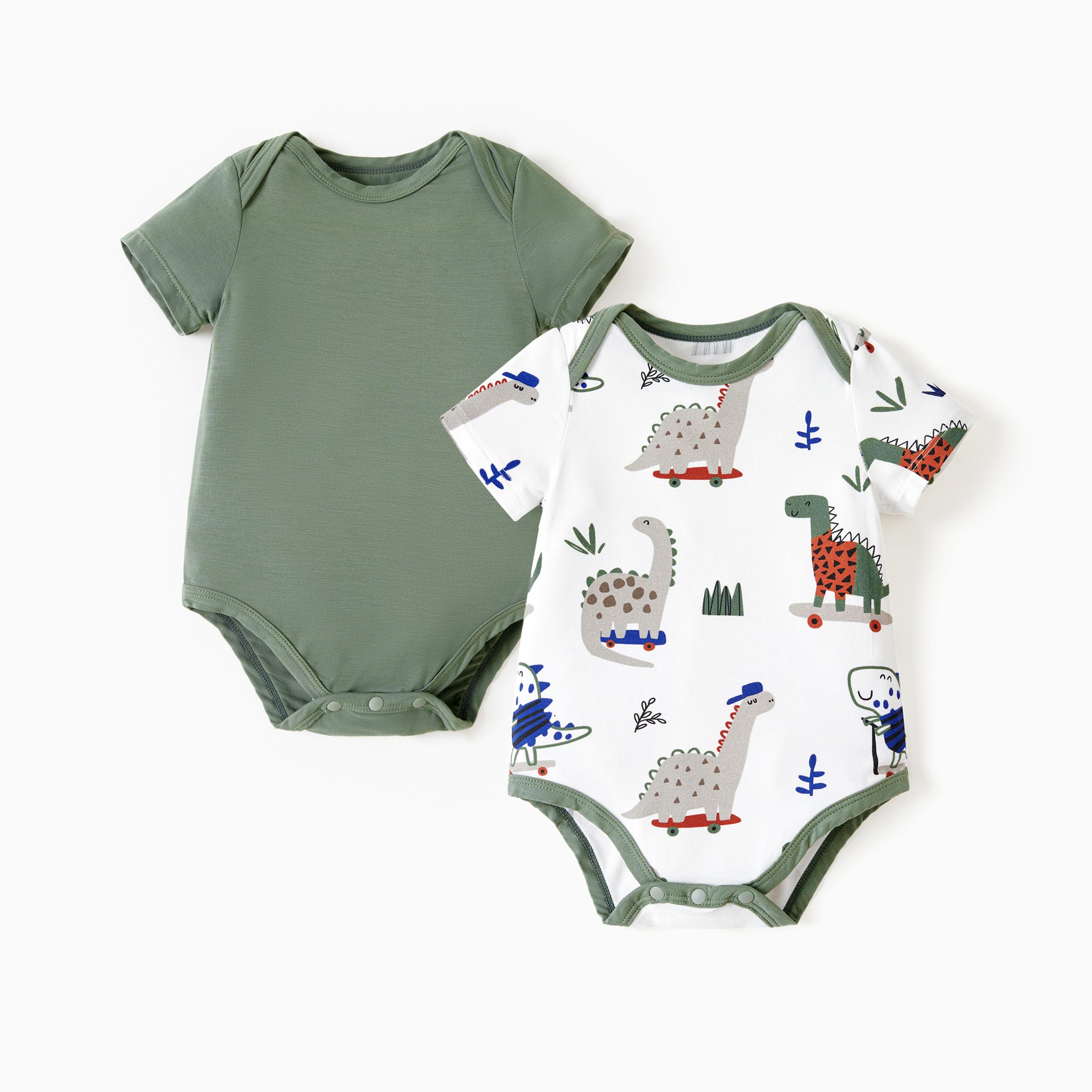 PATPAT Baby Bodysuits - Soft Viscose Made from Bamboo - Two Pack&Three pack Long Sleeve Funny for Boys and Girls -Newborn Infant Toddler Clothes