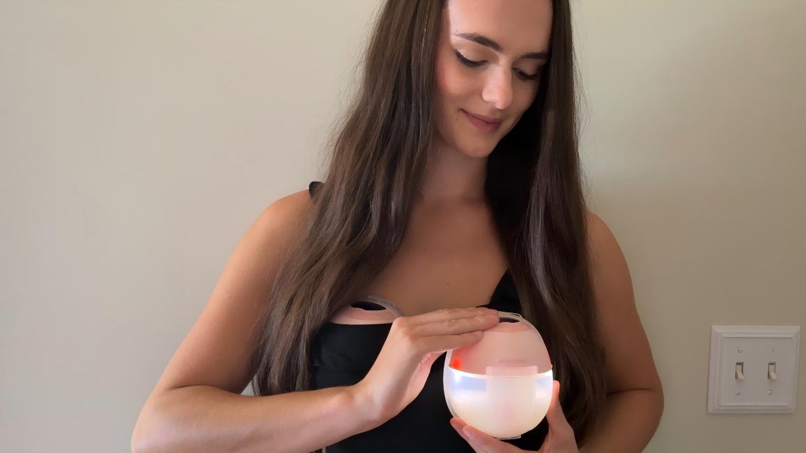 MomMed S33 Luma Built-In Night Light & Pain-Free Breast Pump For Night Pumping,Wearable Breast Pump, Electirc Portable Breast Pump, Breastfeeding Pump with 4 Modes & 9 Levels, 17/19/21mm Flange Inserts Babypump