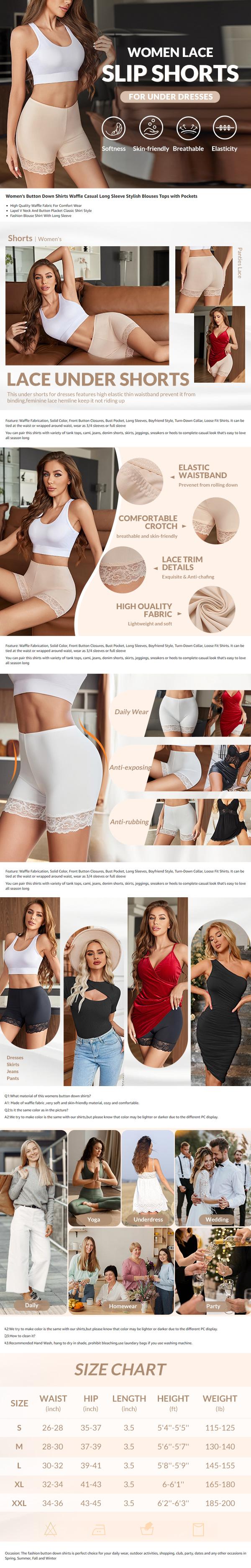 Avidlove Women's Lace Under Shorts for Dresses Anti Chafe Underwear Boyshorts Panties Comfort Lightweight Elastic Bottom with Adjustable Length