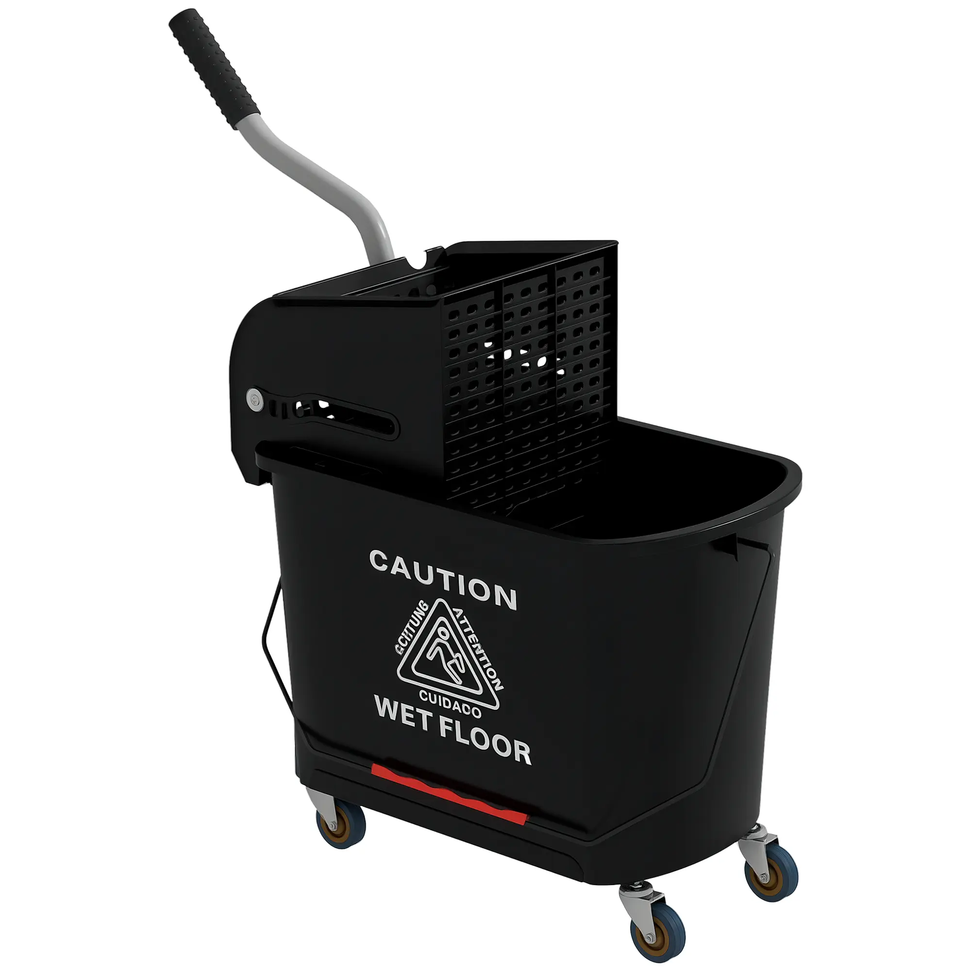 HOMCOM Compact Mop Bucket with Wringer on Wheels for Floor Cleaning, 21 Quart, Separate Dirty and Clean Water, for Home, Apartment