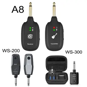 【Crazy Discounts】LEKATO Wireless Guitar System Set,Built-in Rechargeable 4 Channels, Wireless Guitar Transmitter Receiver Kit, Easy to Use for Electric Guitar Bass Keyboard Drum Violin Saxophone Beginner,Muisc Lover Game Player Education Song Maker Gift