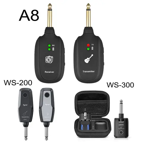LEKATO Wireless Guitar Transmitter Receiver Set - 4-Channel Rechargeable Audio Gear with Long Working Time, Long Transmission Range, Automatic Tuner - Fathersdaygift for Music Lovers (Guitars & Gear Accessories), Automatic Tuner Guitars & Gear Accessories