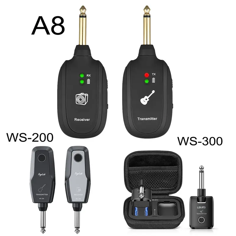 LEKATO Wireless Guitar Transmitter Receiver Set - 4-Channel Rechargeable Audio Gear with Long Working Time, Long Transmission Range, Automatic Tuner - Fathersdaygift for Music Lovers (Guitars & Gear Accessories), Automatic Tuner Guitars & Gear Accessories