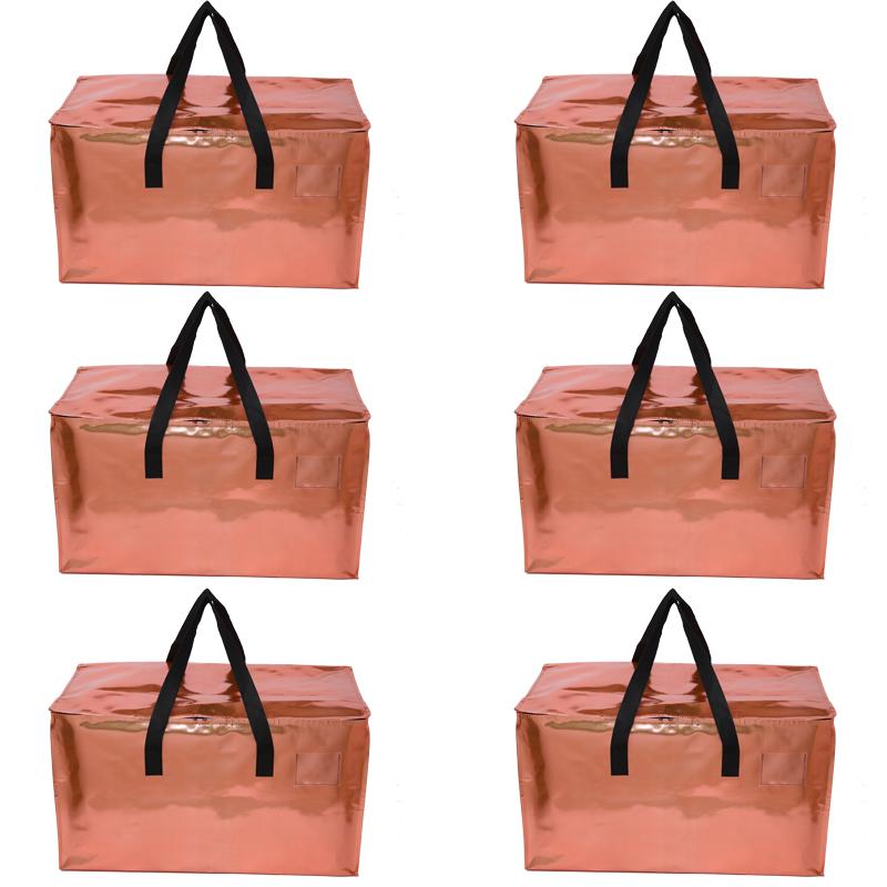 STOWM 6 Counts Heavy-Duty Extra Large Moving Bags Zippered Storage Blue for Clothes Tools Bulky Items Home Office Organization Quality Plastic Secure Space-Savers - Convenience