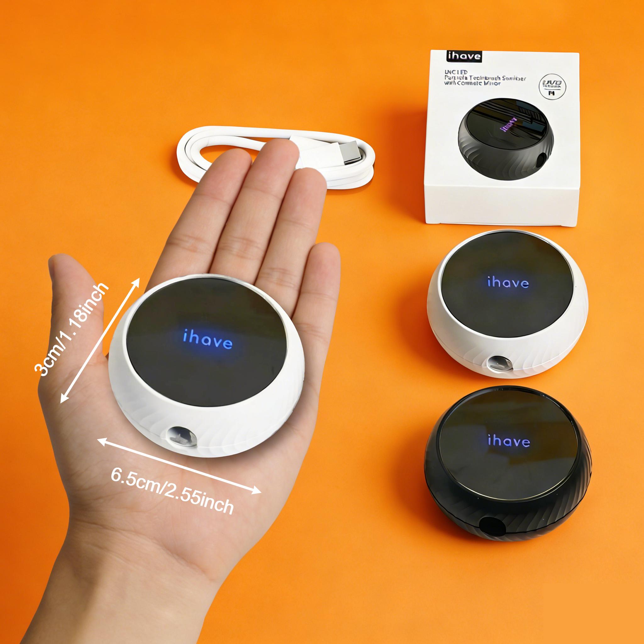 iHave Toothbrush Sanitizer and Holder – UV Disinfection & Heated Drying Combo, Wall-Mounted Toothbrush Organizer with Heat-Dry Function, Travel Toothbrush Holder for Wall, Toothbrush Sanitizer and Holder & Bathroom Organizing Case for RV & Home - B