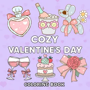 Cozy Valentine’s Day Coloring Book: 50 Cute and Cozy Love Inspired Coloring Pages – Bold And Easy Valentines Day Designs For Adults And Teens (Cozy Coloring Books)