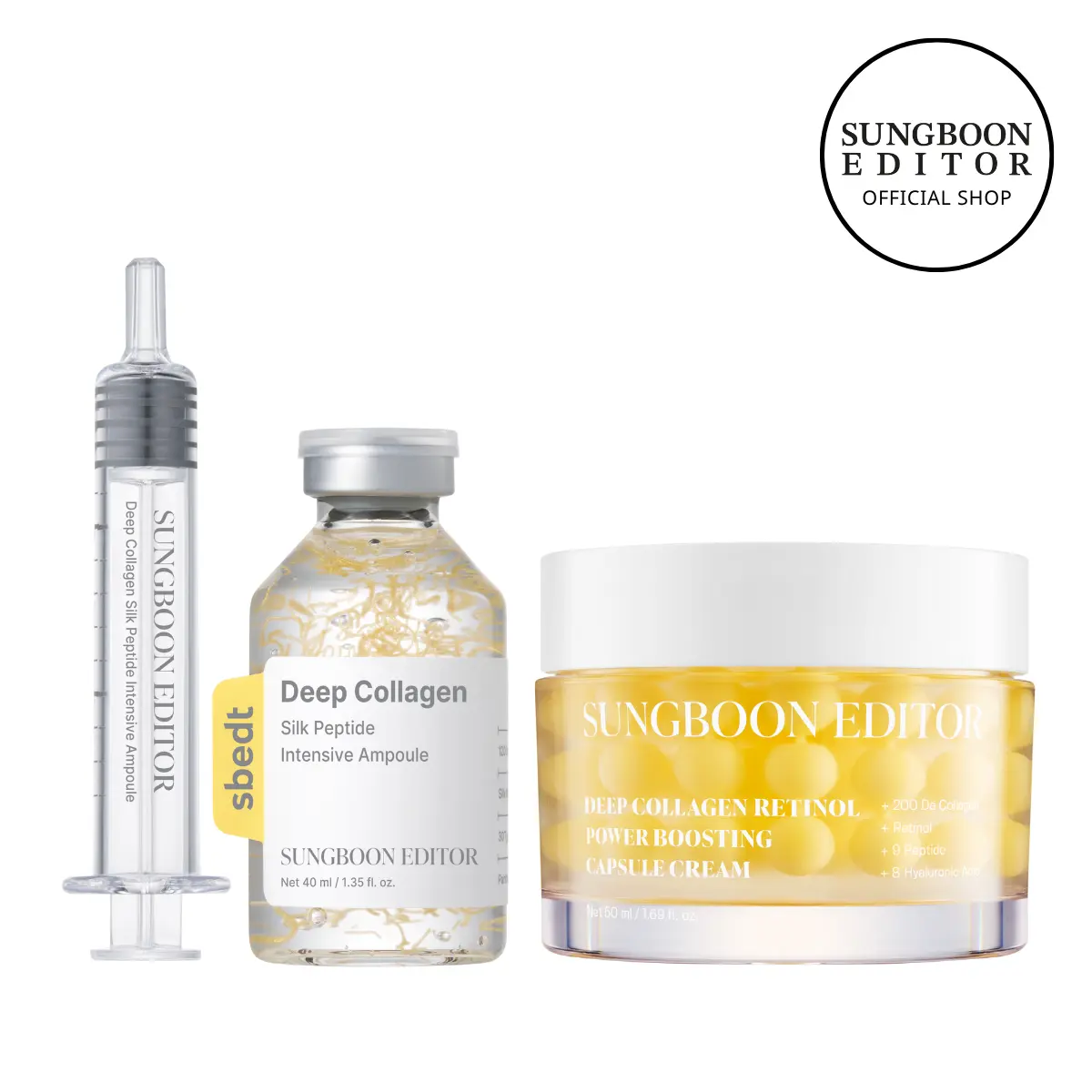 [Sungboon] Silk Lift Peptide Ampoule + Collagen Retinol Capsule Cream | Wrinkle Care & Face-Lift at Home | Plumping, Firming, Anti-Aging Korean Skincare volufiline