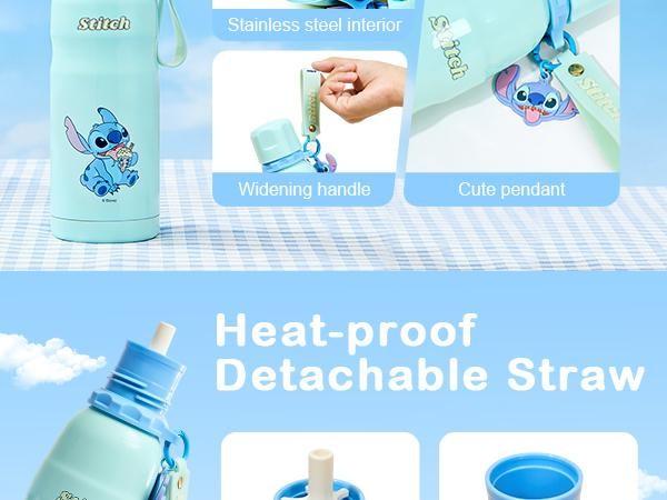 Disney Stitch Series 600mL (20oz),Insulated Travel Cup,Cute Leak-Proof Thermal Mug for Hot & Cold Drinks, Perfect On-the-Go Gift for Kids & Fans